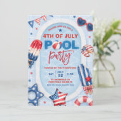 Einladung zur Memorial Day BBQ Poolparty (Stehend Vorderseite)