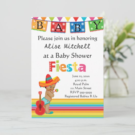 Einladung zur mexikanischen Babydusche (Stehend Vorderseite)