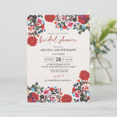 Einladung zur mexikanischen Fiesta Red Floral Brid (Stehend Vorderseite)