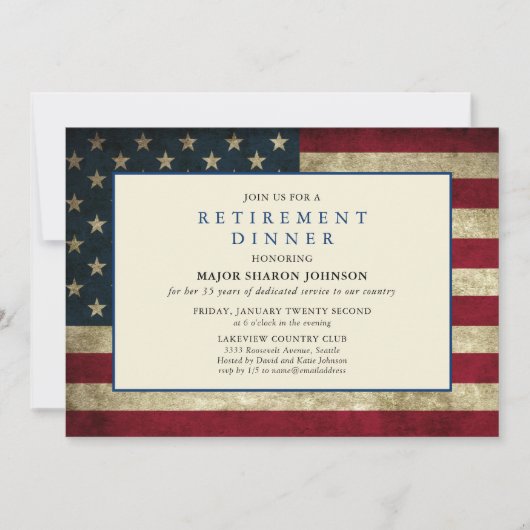 Einladung zur Militäraktion in Rot-Weiß und Blau (Vorderseite)