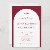 Einladung zur Minimal Mongram Arch Wedding (Vorderseite)