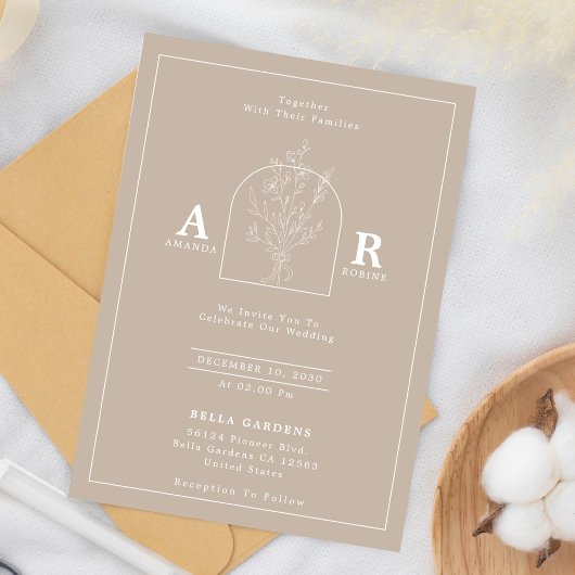 Einladung zur Minimalistischen Arch-Hochzeit