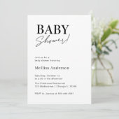 Einladung zur Minimalistischen Babydusche (Stehend Vorderseite)