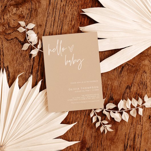 Einladung zur Minimalistischen Babydusche | Gender