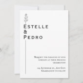 Einladung zur Minimalistischen Bläserschwarz-Weiß (Vorderseite)