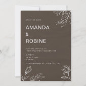 Einladung zur Minimalistischen Blumenhochzeit (Vorderseite)