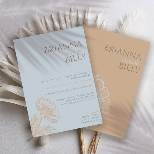 Einladung zur Minimalistischen Blumenhochzeit