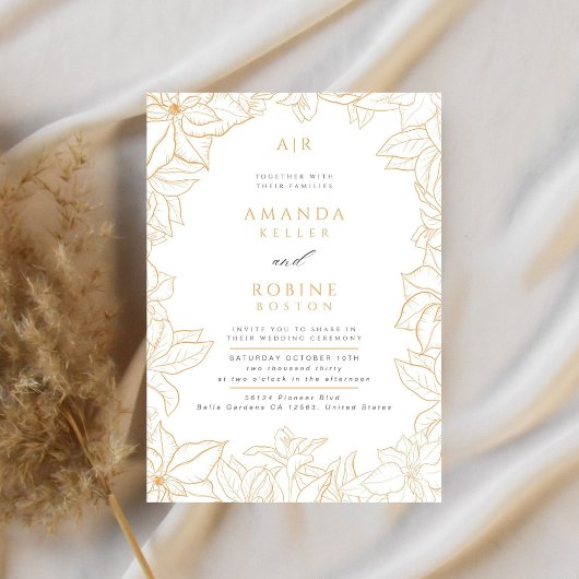 Einladung zur Minimalistischen Blumenhochzeit