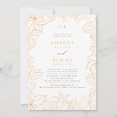 Einladung zur Minimalistischen Blumenhochzeit (Vorderseite)