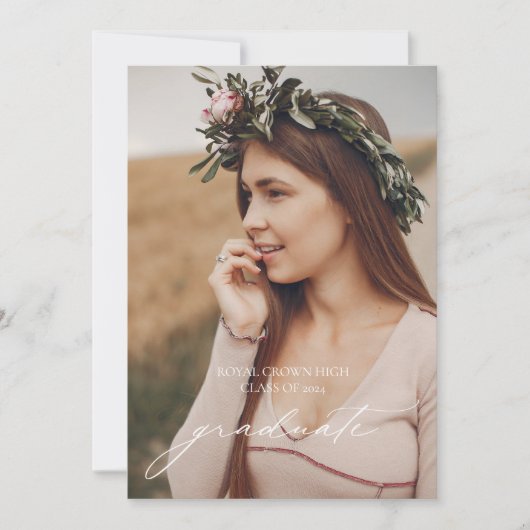 Einladung zur Minimalistischen Boho Graduiertengru (Vorderseite)