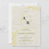 Einladung zur Minimalistischen botanischen Goldhoc (Vorderseite)