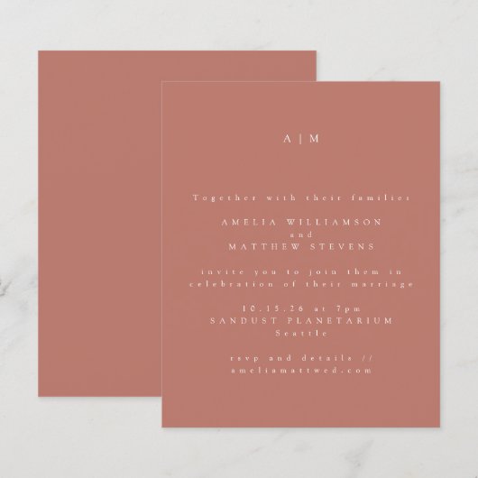 Einladung zur Minimalistischen Einberufung von Mon (Vorne/Hinten)