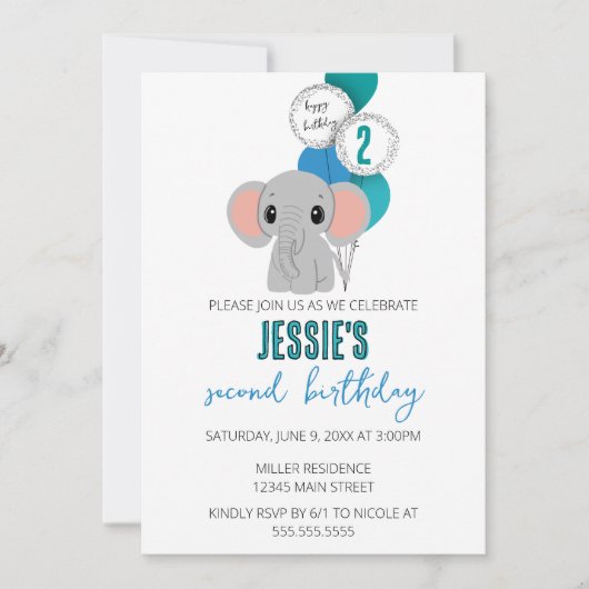 Einladung zur Minimalistischen Elefantengeburt (Vorderseite)