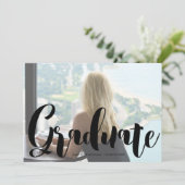 Einladung zur Minimalistischen Foto Graduation Par (Stehend Vorderseite)