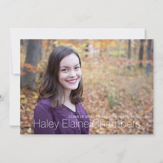 Einladung zur Minimalistischen Foto Graduation Par (Vorderseite)