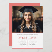 Einladung zur Minimalistischen Foto-Graduierung (Vorne/Hinten)