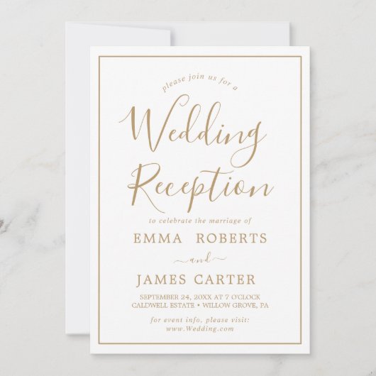 Einladung zur Minimalistischen Goldhochzeit (Vorderseite)