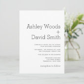 Einladung zur Minimalistischen Grundsatzhochzeit (Stehend Vorderseite)