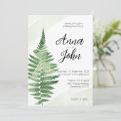 Einladung zur Minimalistischen Grünen Hochzeit (Stehend Vorderseite)