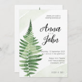 Einladung zur Minimalistischen Grünen Hochzeit (Vorne/Hinten)