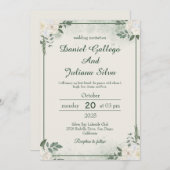 Einladung zur Minimalistischen Grünen Hochzeit (Vorne/Hinten)