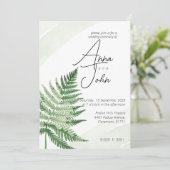 Einladung zur Minimalistischen Grünen Hochzeit (Stehend Vorderseite)