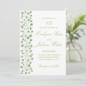 Einladung zur Minimalistischen Grünen Hochzeit (Stehend Vorderseite)