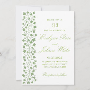 Einladung zur Minimalistischen Grünen Hochzeit