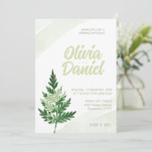 Einladung zur Minimalistischen Grünen Hochzeit (Stehend Vorderseite)