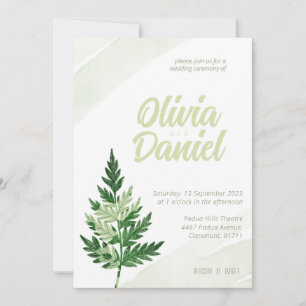 Einladung zur Minimalistischen Grünen Hochzeit