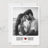 Einladung zur Minimalistischen Herzhochzeit mit Fo (Vorderseite)