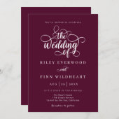 Einladung zur Minimalistischen Hochzeit (Vorne/Hinten)