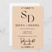 Einladung zur Minimalistischen Hochzeit | Editable (Vorne/Hinten)