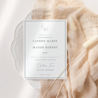Einladung zur Minimalistischen Hochzeit in Monogra