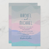 Einladung zur Minimalistischen Hochzeit in Rosa un (Vorne/Hinten)