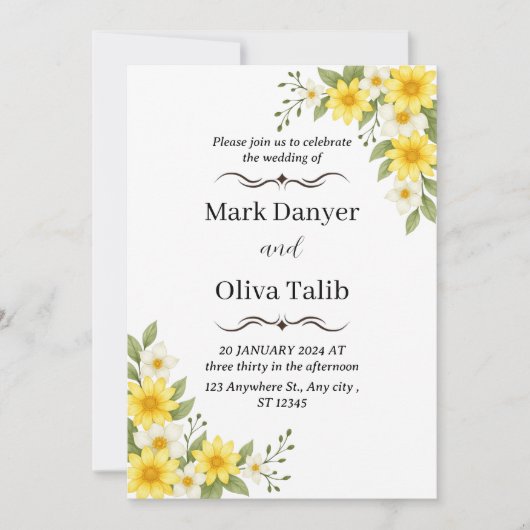 Einladung zur Minimalistischen Hochzeit | Modernes (Vorderseite)