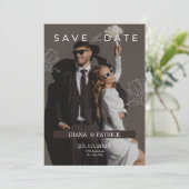 Einladung zur Minimalistischen Hochzeit von Brown  (Stehend Vorderseite)