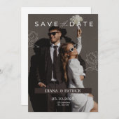 Einladung zur Minimalistischen Hochzeit von Brown  (Vorne/Hinten)