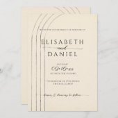 Einladung zur Minimalistischen Hochzeit von Elfenb (Vorne/Hinten)