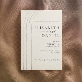 Einladung zur Minimalistischen Hochzeit von Elfenb