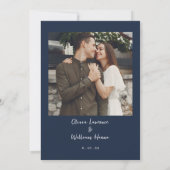 Einladung zur Minimalistischen Hochzeit von Navy (Rückseite)