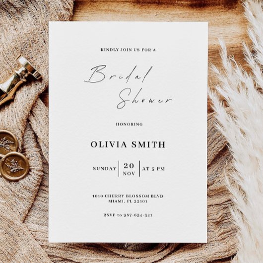 Einladung zur Minimalistischen Hochzeitsdusche