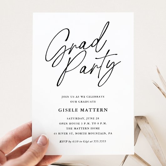 Einladung zur Minimalistischen modernen Graduierte