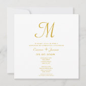 Einladung zur Minimalistischen Monogram White-Hoch (Vorderseite)