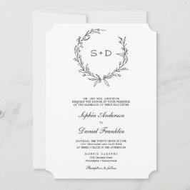 Einladung zur Minimalistischen Monogramm-Hochzeit