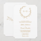 Einladung zur Minimalistischen Monogramm-Hochzeit (Vorne/Hinten)