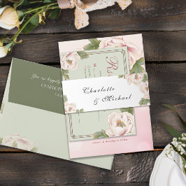 Einladung zur Minimalistischen Monogramm-Sitzung Einladungsbanderole