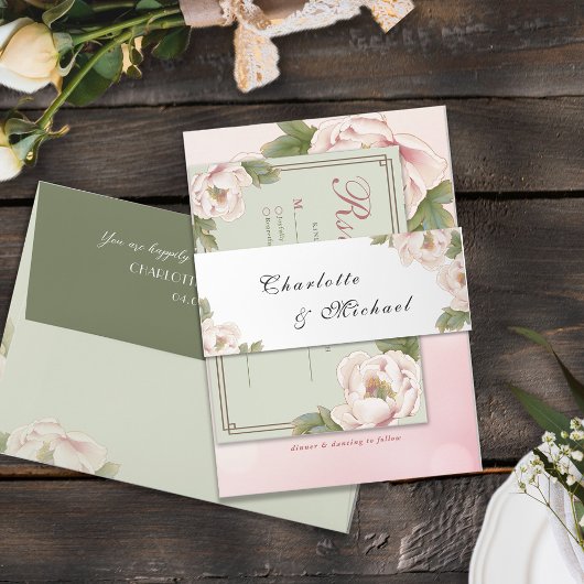 Einladung zur Minimalistischen Monogramm-Sitzung Einladungsbanderole