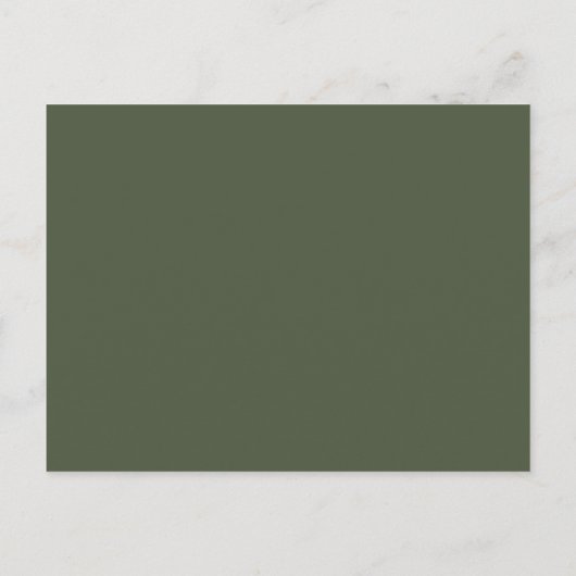Einladung zur Minimalistischen Olive Green Script (Rückseite)