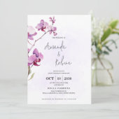Einladung zur Minimalistischen Orchid-Hochzeit (Stehend Vorderseite)